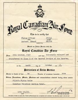 Document: RCAF Certificate of Service - Front