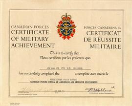Document: Canadian Forces Certificate of Military Achievement