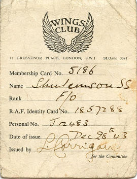 Document: Wings Club Membership Card