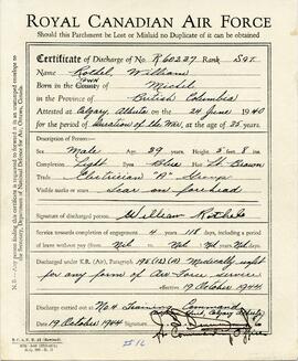 Document: RCAF Discharge Papers - Front