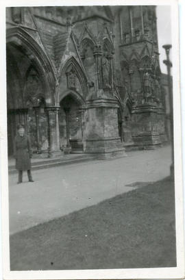 Photo: RCAF Airman in Front of Church