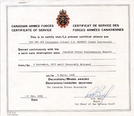 Document: Canadian Armed Forces Certificate