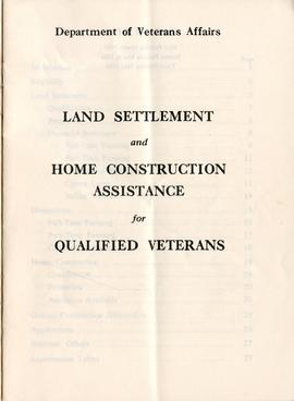 Document: Veterans' Land Act Booklet - Page 1