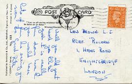 Document: Postcard to Brown - Back