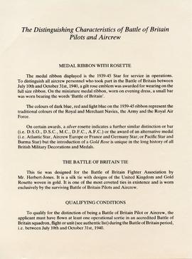 Document: The Distinguishing Characteristics of Battle of Britain Pilots and Aircrew