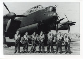 Photo: Bomber Flight Crew in Front of Avro Lancaster