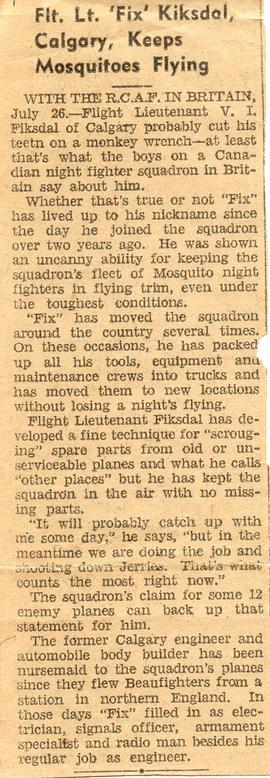 Newspaper Clipping: Fisdal