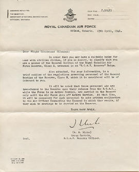 Document: Letter from RCAF Records Office