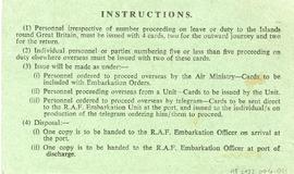 Document: Embarkation Card - Back