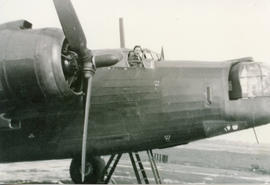 Photo: RCAF pilot in the cockpit of a Handley Page Halifax