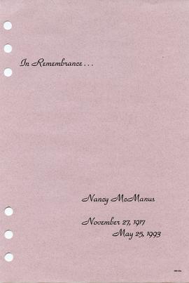 Document: Nancy McManus Obituary - Front