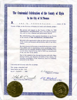 Document: Centennial Celebration Certificate