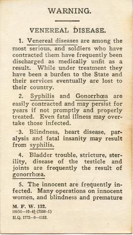 Document: Venereal Disease Pamphlet - Page 1