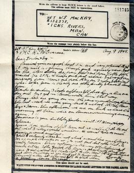 Document: Letter - Aug 9, 1943