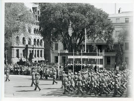 Photo: RCAF Service Men Parade Past Dignitaries