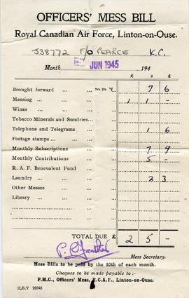 Document: Officers' Mess Bill