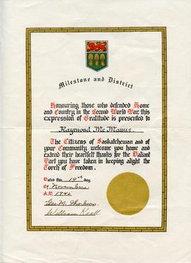 Document:  Certificate of Gratitude