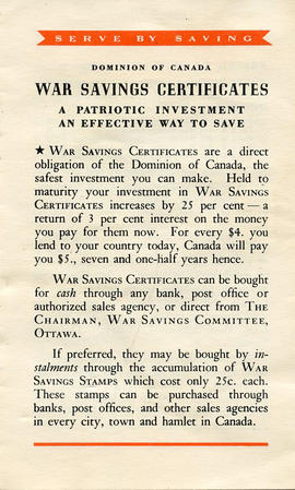 Document: War Savings Certificate Pamphlet - Page 2