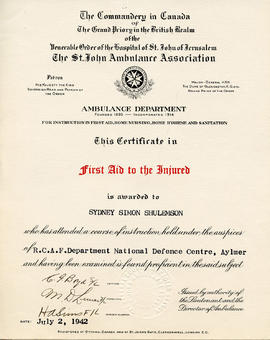 Document: First Aid Certificate