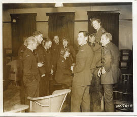 Photo: RCAF Personnel Crowd Around Piano During Blackout