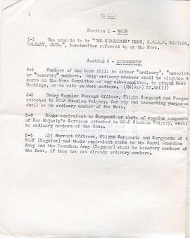 Document: Sergeants' Mess Rule Booklet - Page 1