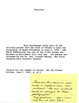 Document: Information on Coronation Photographs