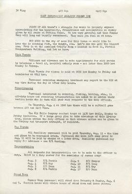 Document: 30 Wing Camp Information Bulletin - Page 1