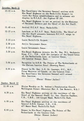 Programme: Visit of his Royal Highness The Prince of The Netherlands (AF2012.034.022 PAGE 9)