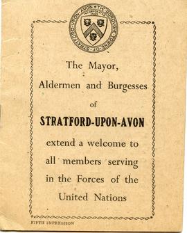 Document: Stratford-Upon-Avon Booklet - Cover