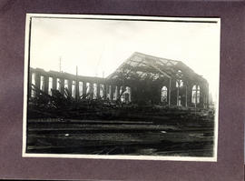 Photo: Bombed Building next to Train Tracks